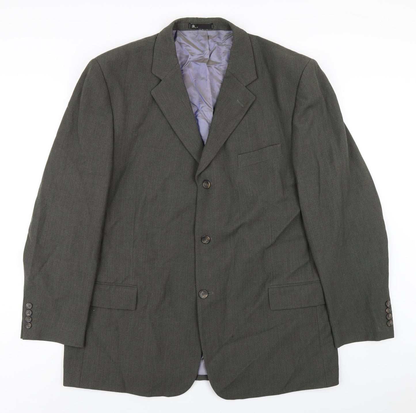BHS Mens Green Polyester Jacket Blazer Size 46 Regular