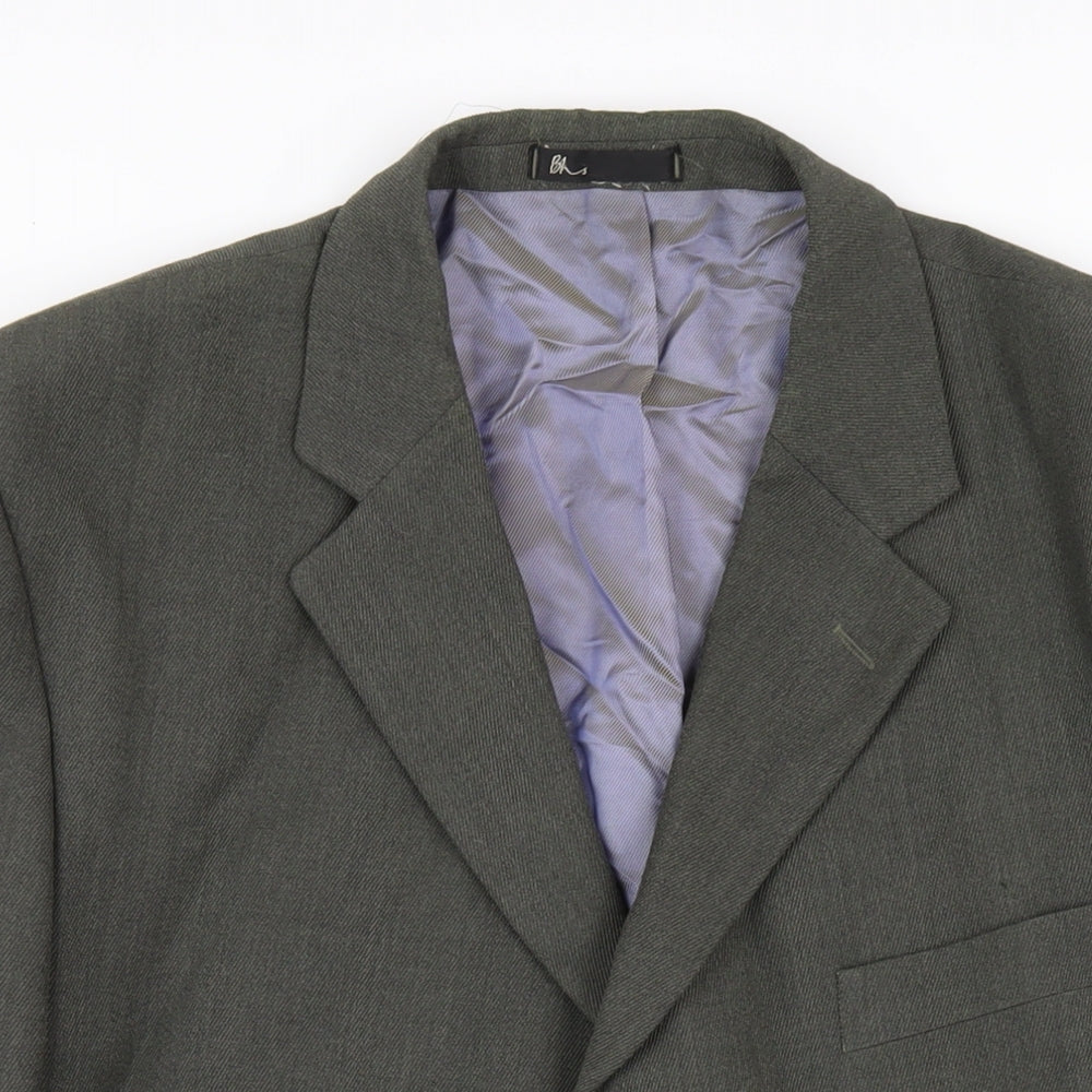 BHS Mens Green Polyester Jacket Blazer Size 46 Regular