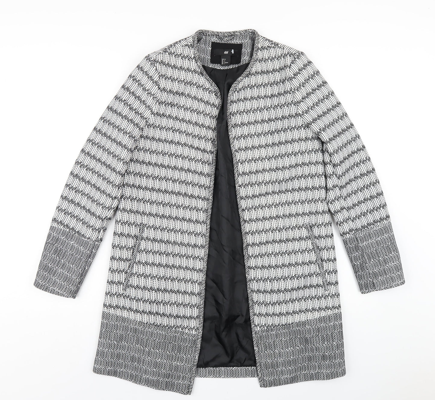 H&M Womens White Geometric Jacket Size 8