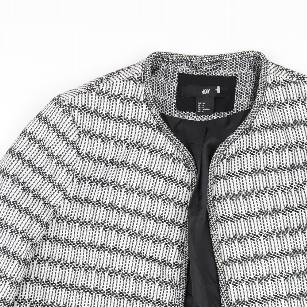 H&M Womens White Geometric Jacket Size 8
