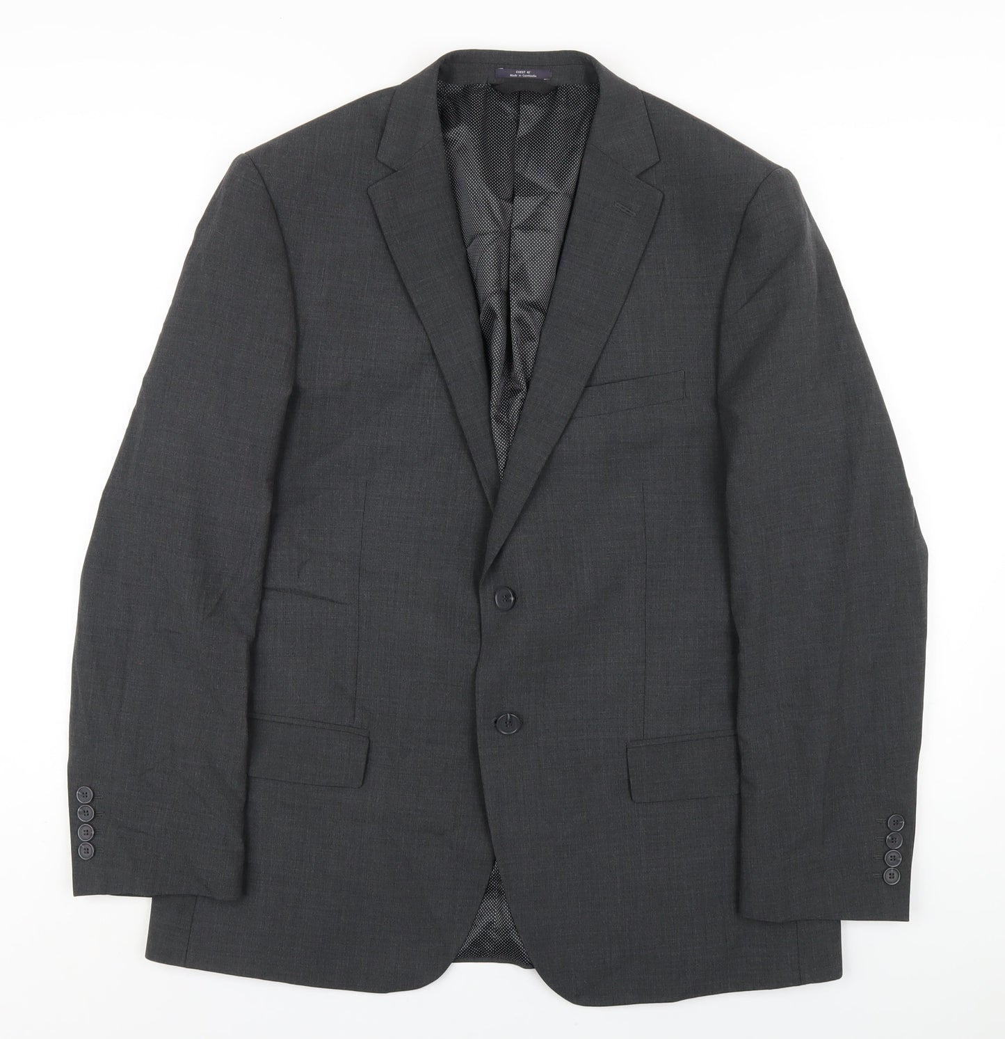 Marks and Spencer Mens Grey Wool Jacket Blazer Size 42 Regular