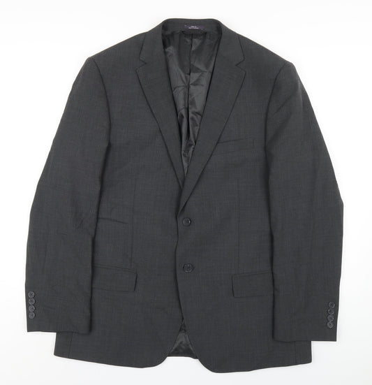 Marks and Spencer Mens Grey Wool Jacket Blazer Size 42 Regular