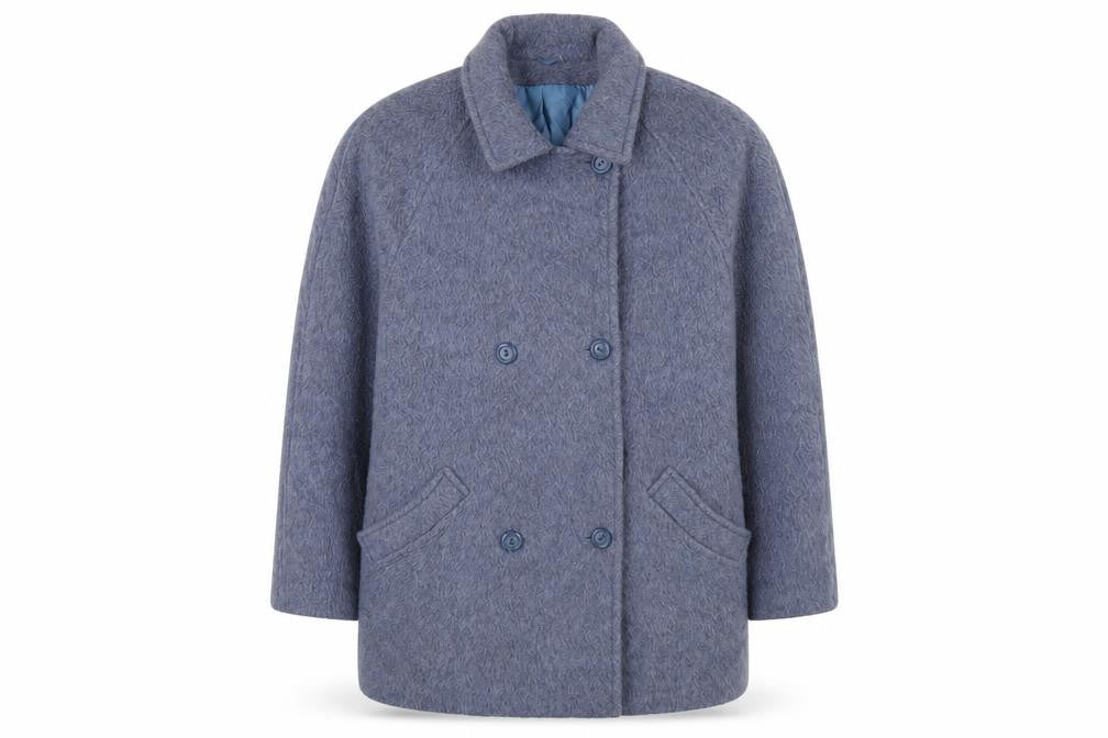 Accolade Womens Blue Overcoat Coat Size 14 Button