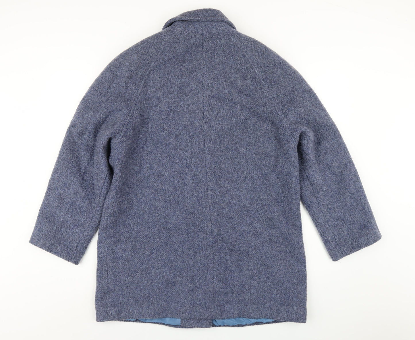 Accolade Womens Blue Overcoat Coat Size 14 Button