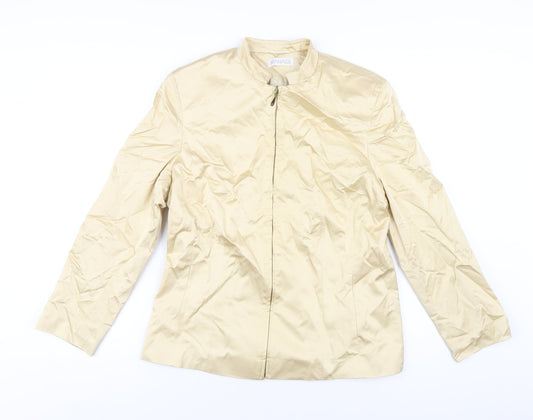 APANAGE Womens Beige Jacket Size 16 Zip