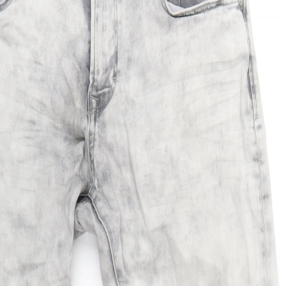 EDC Mens Grey Cotton Skinny Jeans Size 33 in L32 in Regular Zip