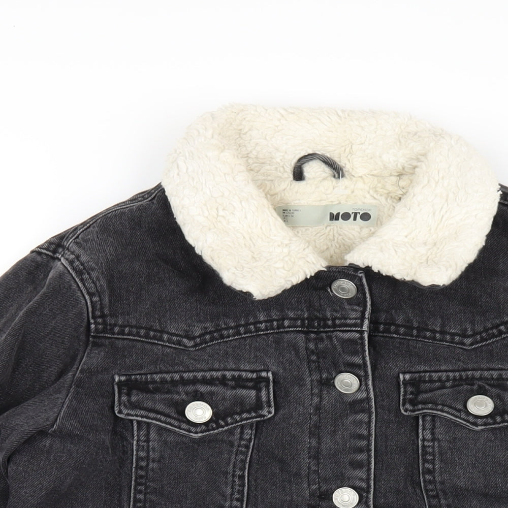 Topshop Womens Black Jacket Size 6 Button