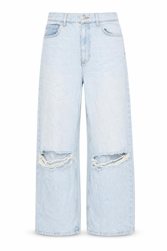 ASOS Womens Blue Cotton Wide-Leg Jeans Size 30 in L32 in Regular Zip