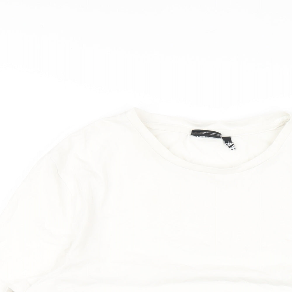 ASOS Womens White Cotton Basic T-Shirt Size M Round Neck