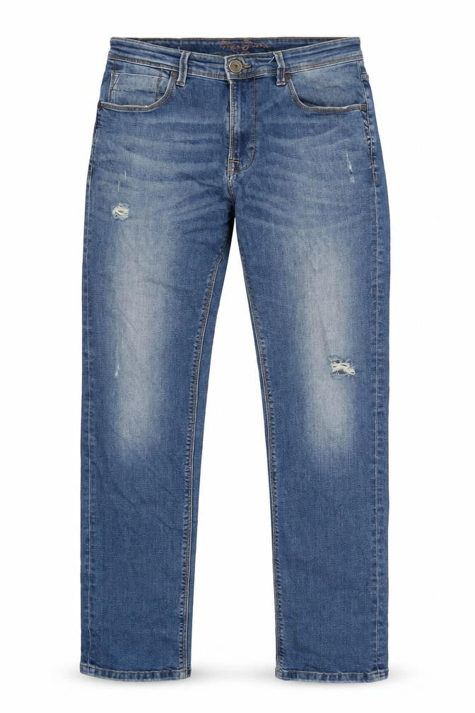 Pepe Jeans Mens Blue Cotton Straight Jeans Size 32 in L33 in Regular Zip