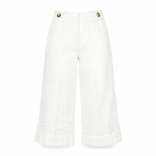 Zara Womens White Cotton Capri Jeans Size XS L20 in Regular Zip