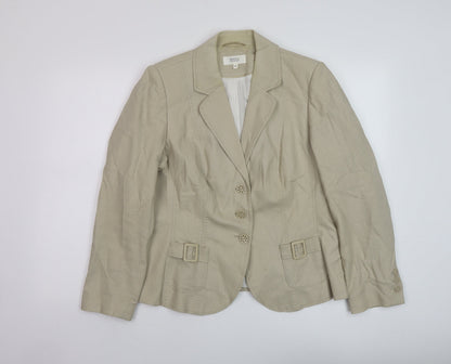 Marks & Spencer Womens Beige Jacket Size 16 Button