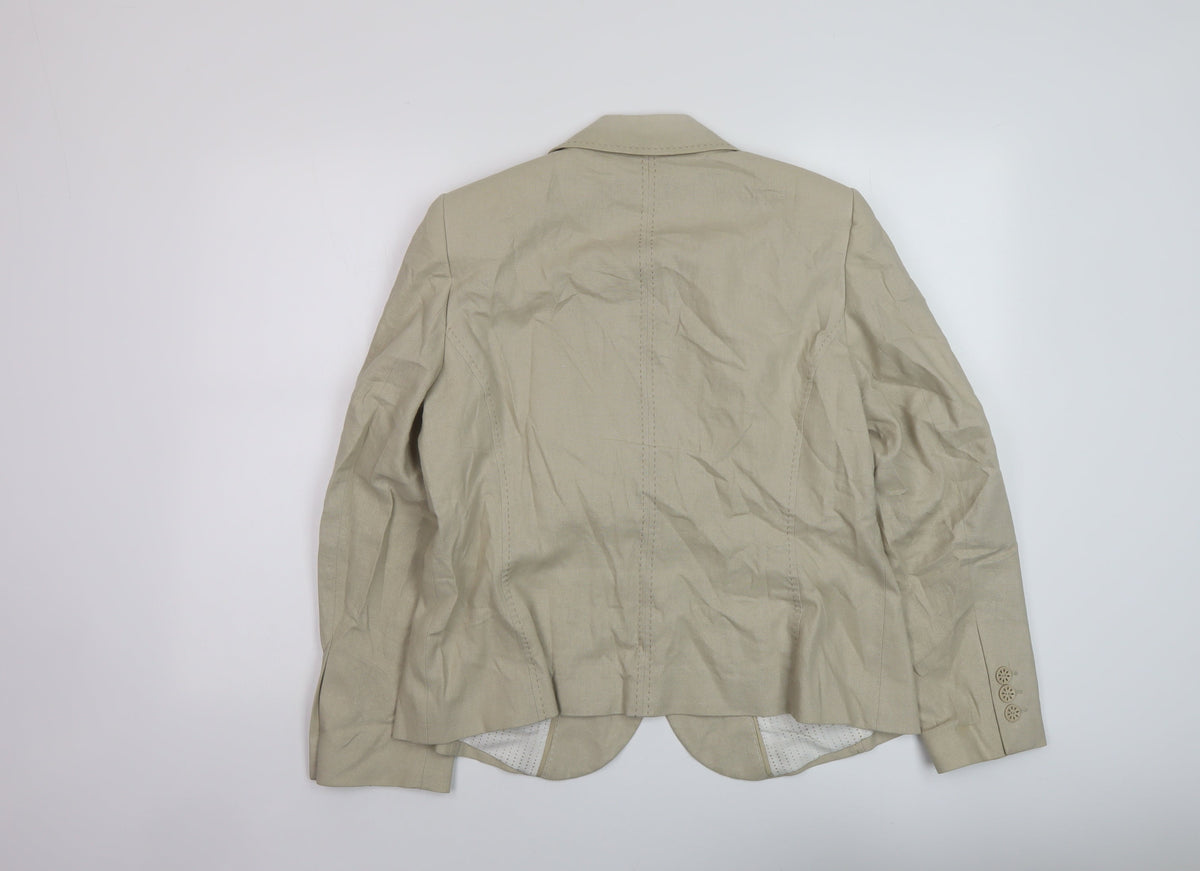Marks & Spencer Womens Beige Jacket Size 16 Button