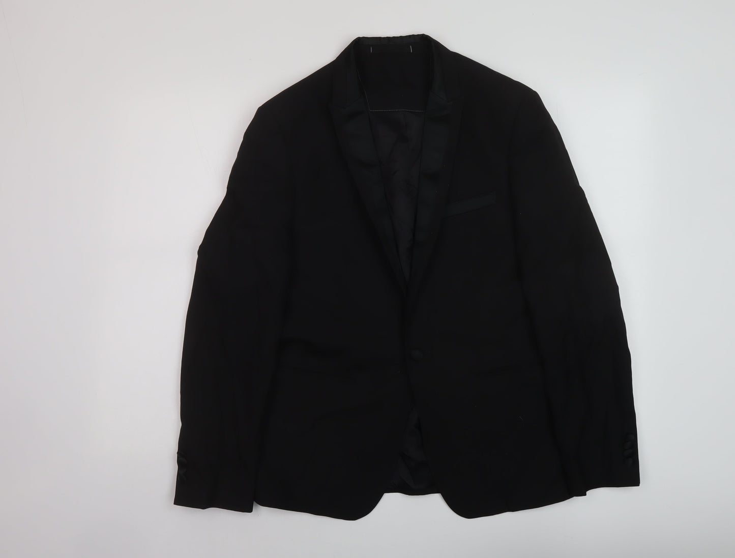 Marks and Spencer Mens Black Polyester Jacket Suit Jacket Size 36 Regular