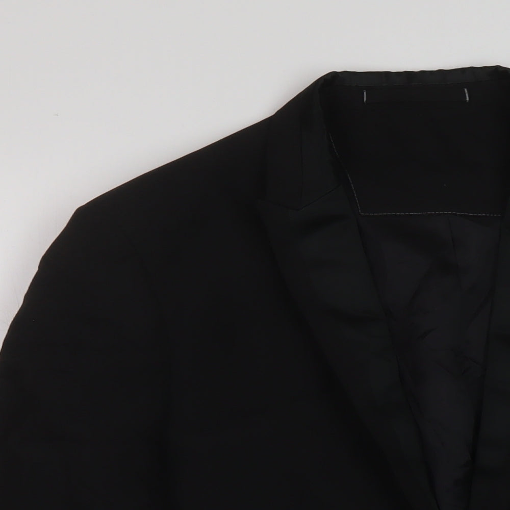 Marks and Spencer Mens Black Polyester Jacket Suit Jacket Size 36 Regular