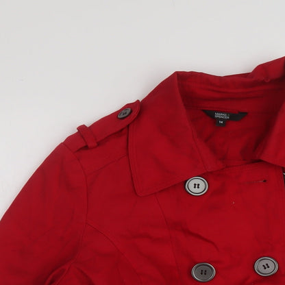 Marks & Spencer Womens Red Jacket Size 14 Button