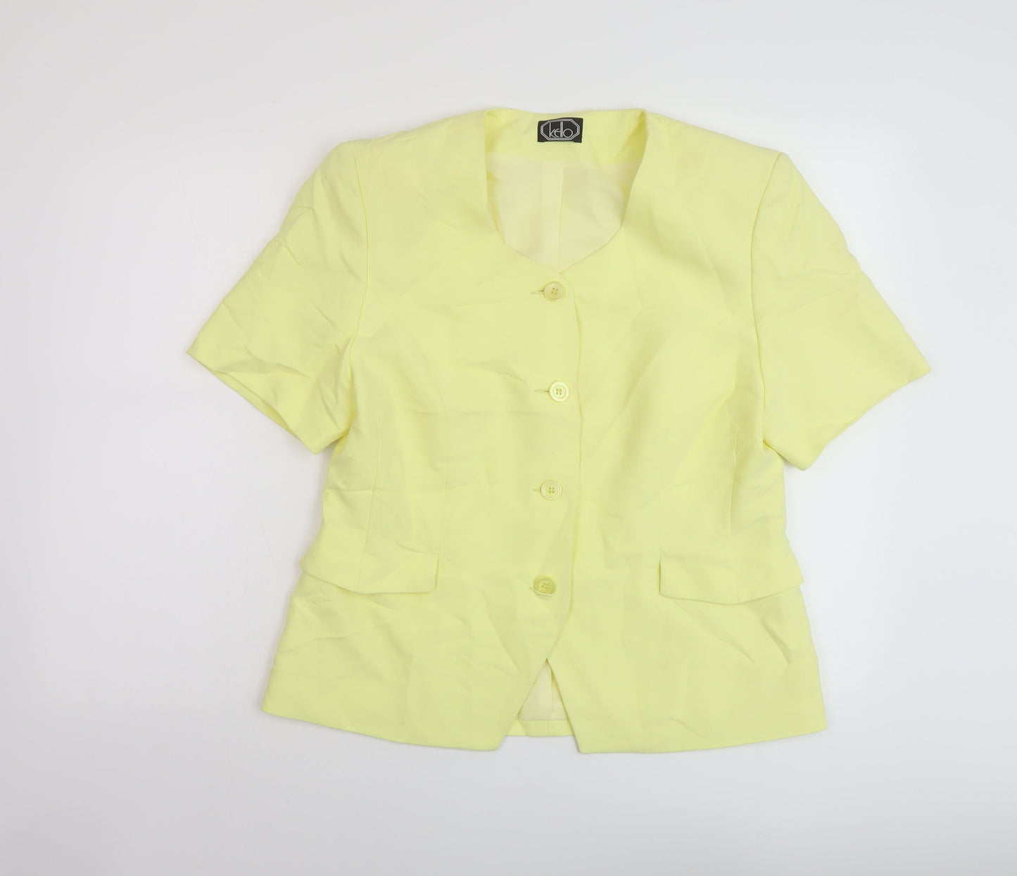 Kello Womens Yellow Jacket Blazer Size 16 Button