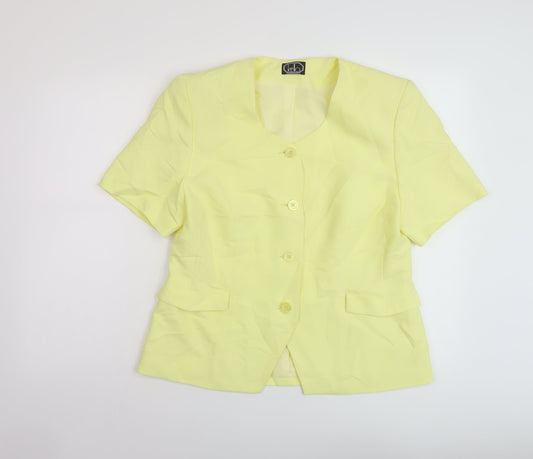 Kello Womens Yellow Jacket Blazer Size 16 Button
