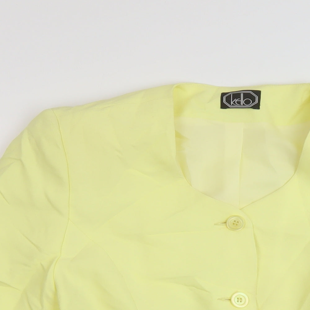 Kello Womens Yellow Jacket Blazer Size 16 Button