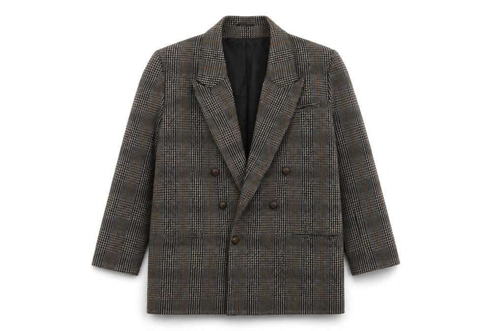 Etam Womens Brown Plaid Jacket Size 12 Button