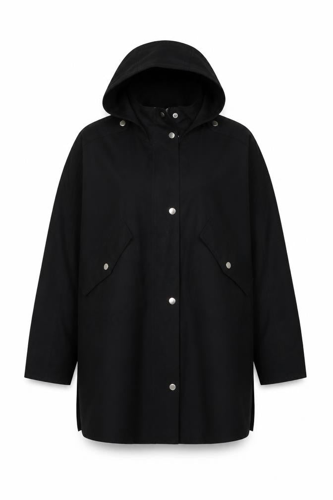 Nexyt Womens Black Rain Coat Coat Size 18 Zip