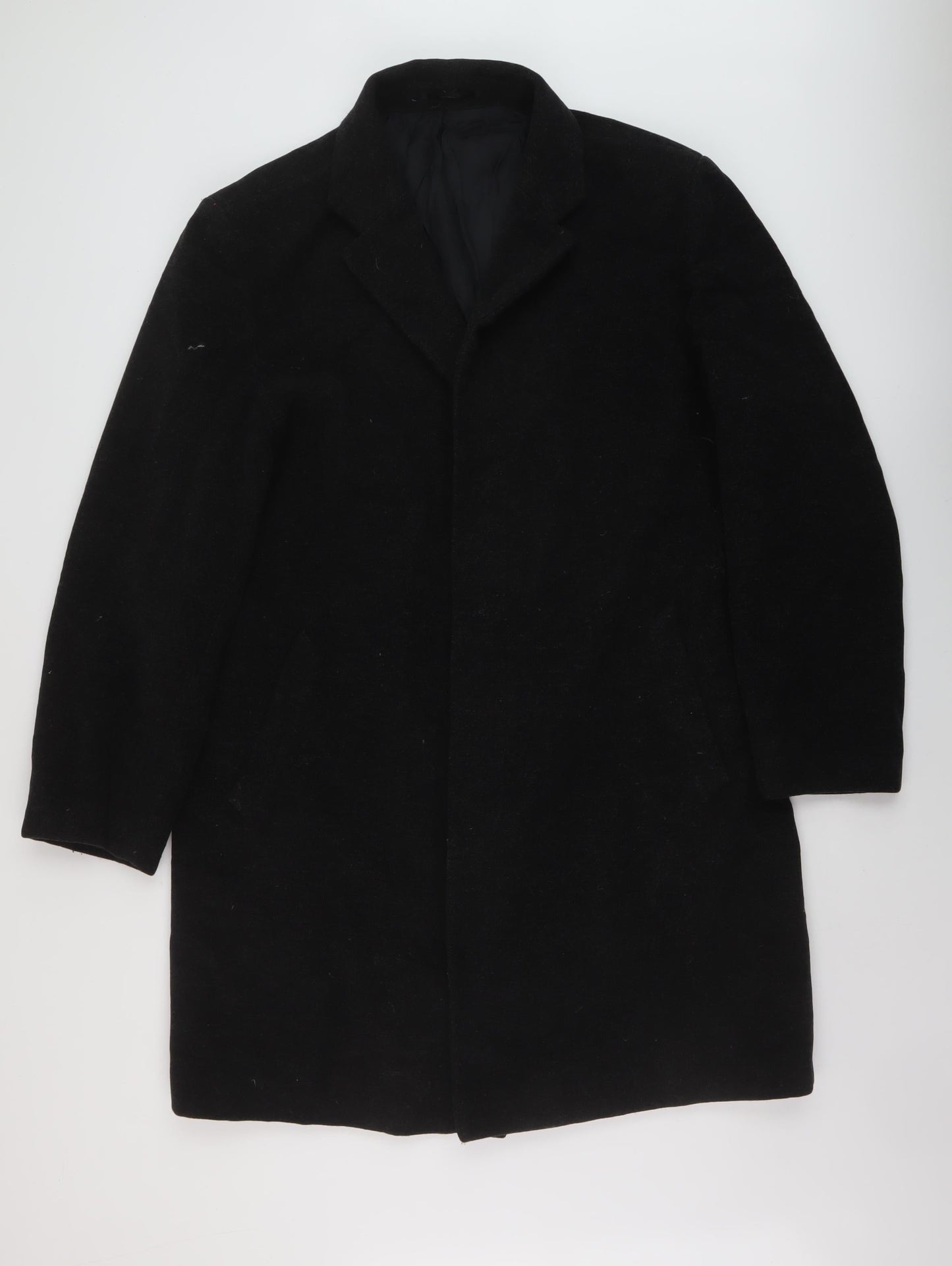 CG Mens Black Overcoat Coat Size 42 Button