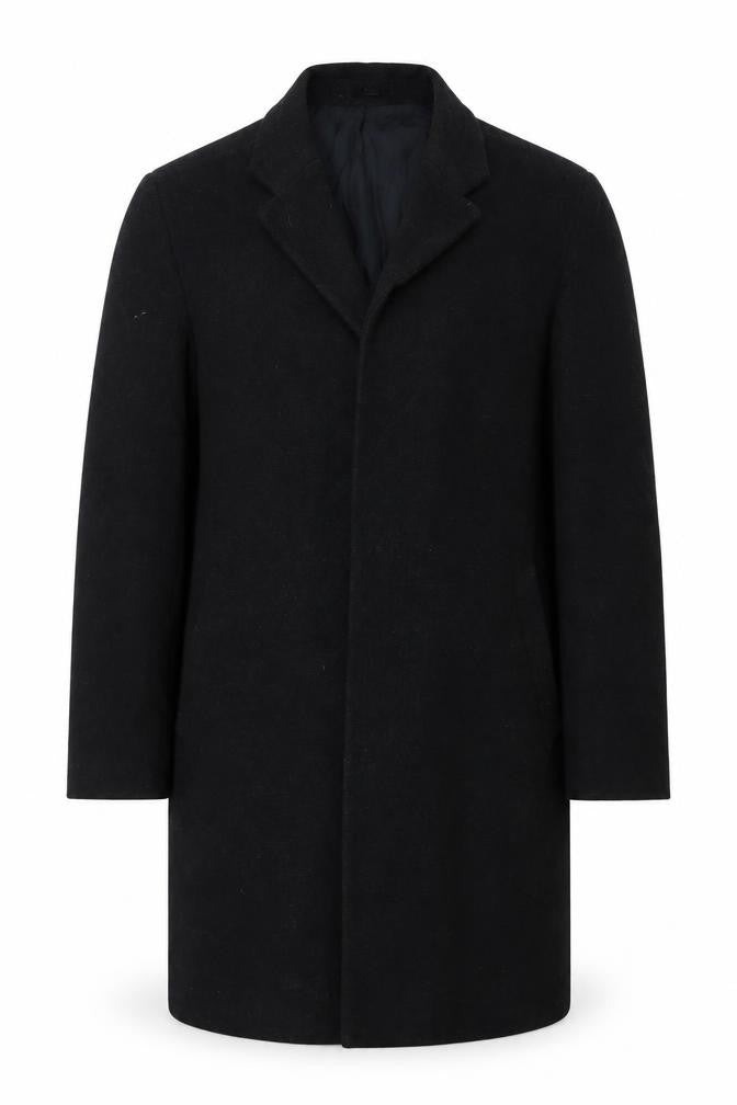 CG Mens Black Overcoat Coat Size 42 Button