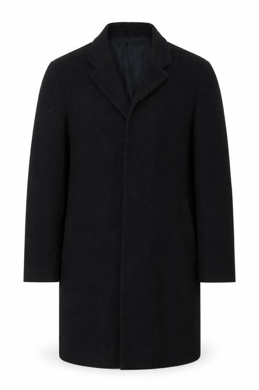 CG Mens Black Overcoat Coat Size 42 Button