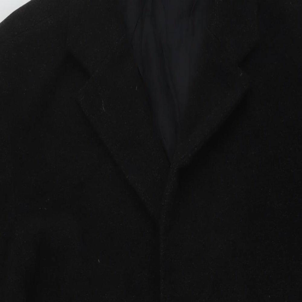 CG Mens Black Overcoat Coat Size 42 Button