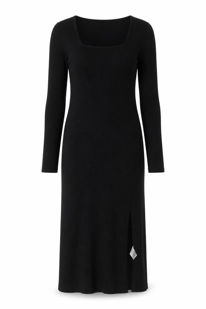 River Island Womens Black Polyester Sheath Size 10 Square Neck Pullover