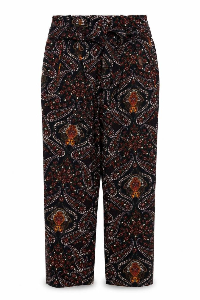 Stradivarius Womens Black Geometric Polyester Trousers Size 9 Months L27 in Regular Zip