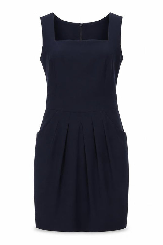 Dorothy Perkins Womens Blue Polyester Mini Size 8 Square Neck Zip