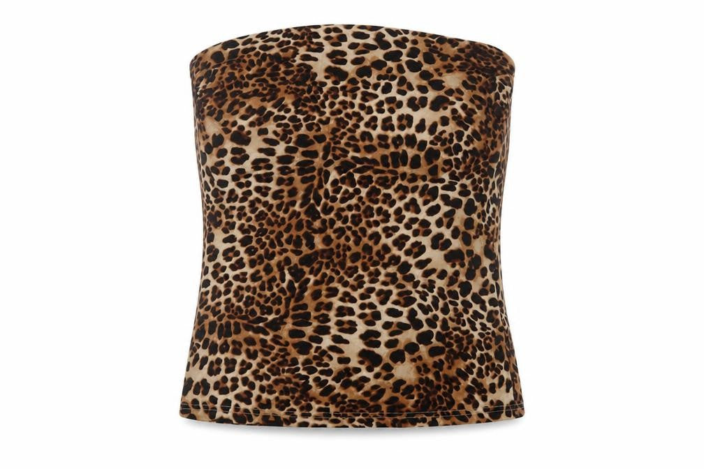 H7m Womens Brown Animal Print Cotton Basic Tank Size L Square Neck