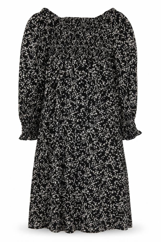 Missguided Womens Black Floral Polyester A-Line Size 8 Square Neck Pullover