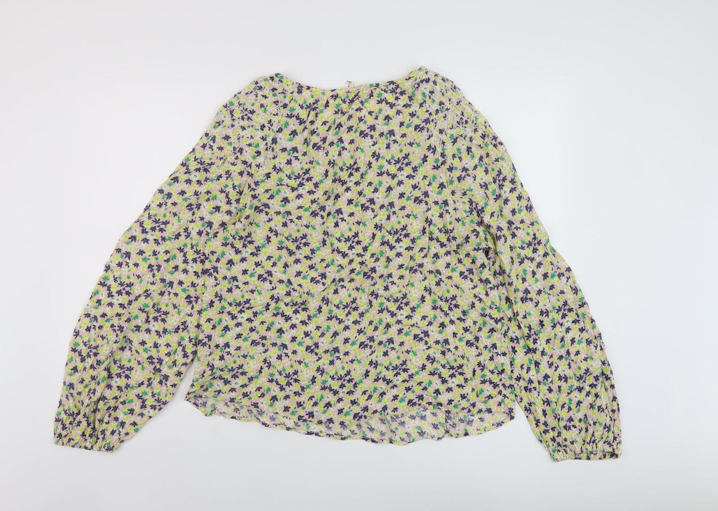 Per Una Womens Multicoloured Floral Viscose Basic Blouse Size 10 Round Neck