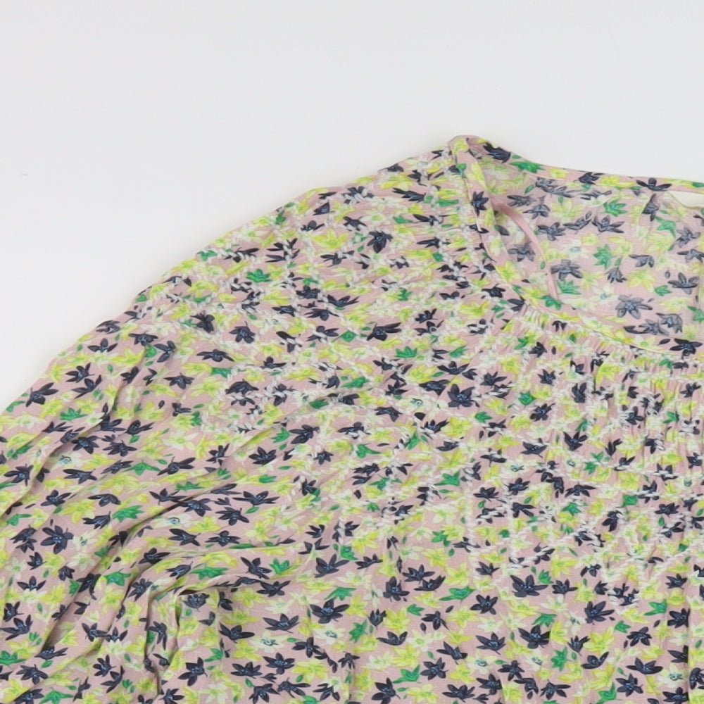 Per Una Womens Multicoloured Floral Viscose Basic Blouse Size 10 Round Neck