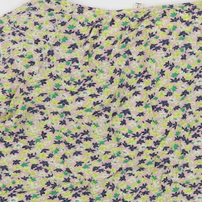 Per Una Womens Multicoloured Floral Viscose Basic Blouse Size 10 Round Neck