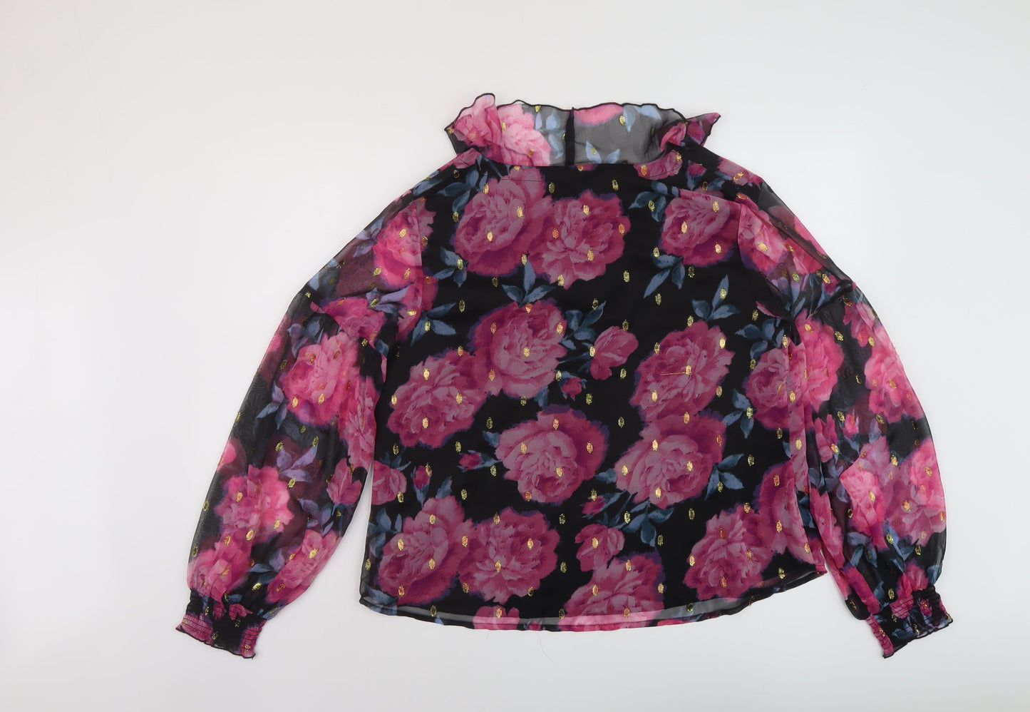 Dorothy Perkins Womens Multicoloured Floral Polyester Basic Blouse Size 16 V-Neck
