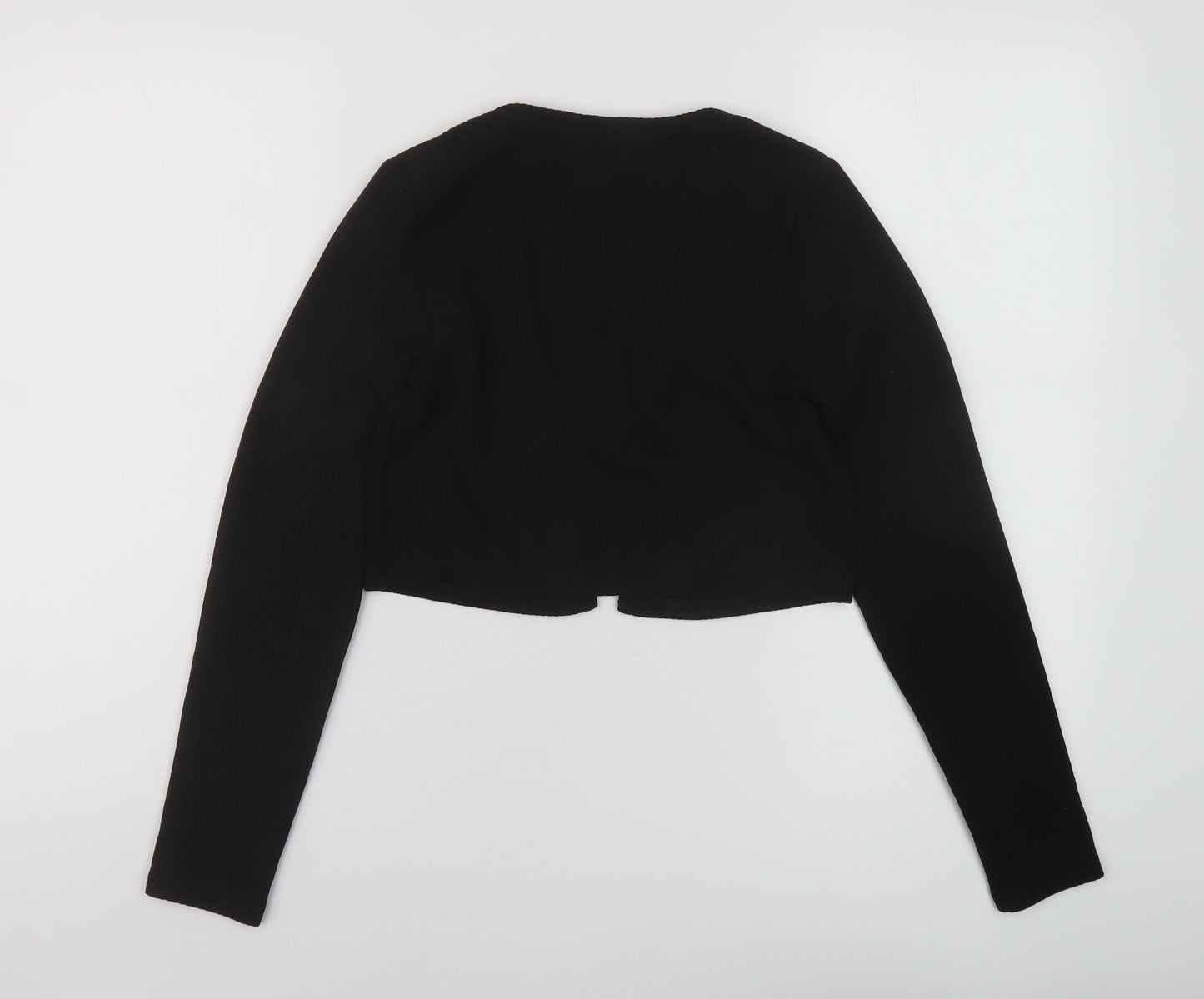 H&M Womens Black Polyester Wrap Blouse Size S Round Neck