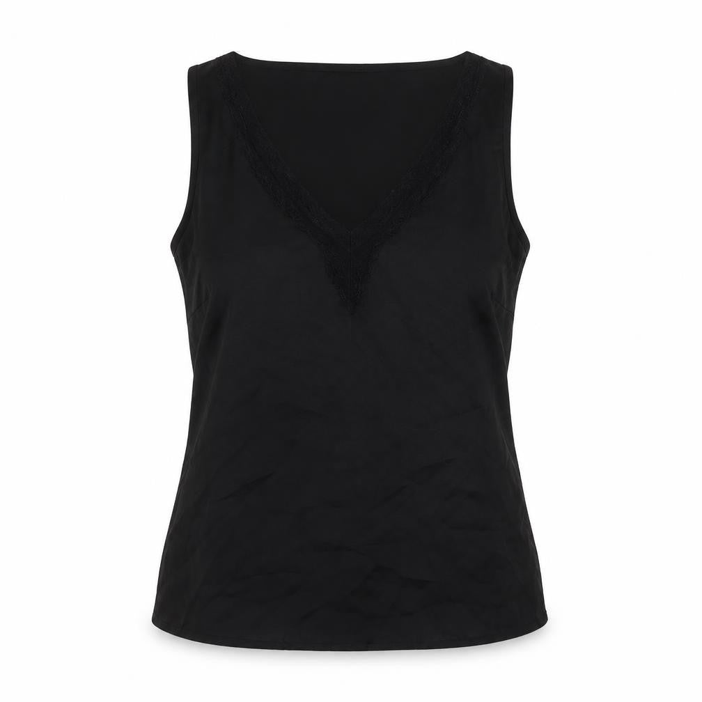Lipsy Womens Black Polyester Basic Tank Size 14 V-Neck