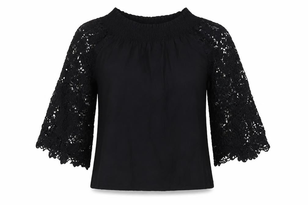 Care You Womens Black Cotton Basic Blouse Size S Square Neck
