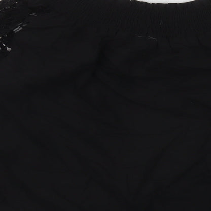Care You Womens Black Cotton Basic Blouse Size S Square Neck