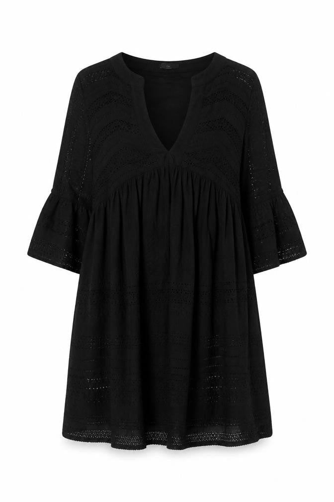 VERO MODA Womens Black Polyester A-Line Size M V-Neck Pullover