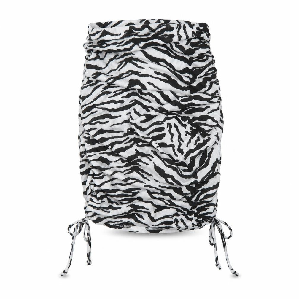PRETTYLITTLETHING Womens Black Animal Print Polyester Mini Skirt Size 4