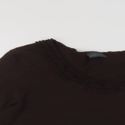 Alex & Co Womens Brown Viscose Basic Blouse Size 18 Round Neck