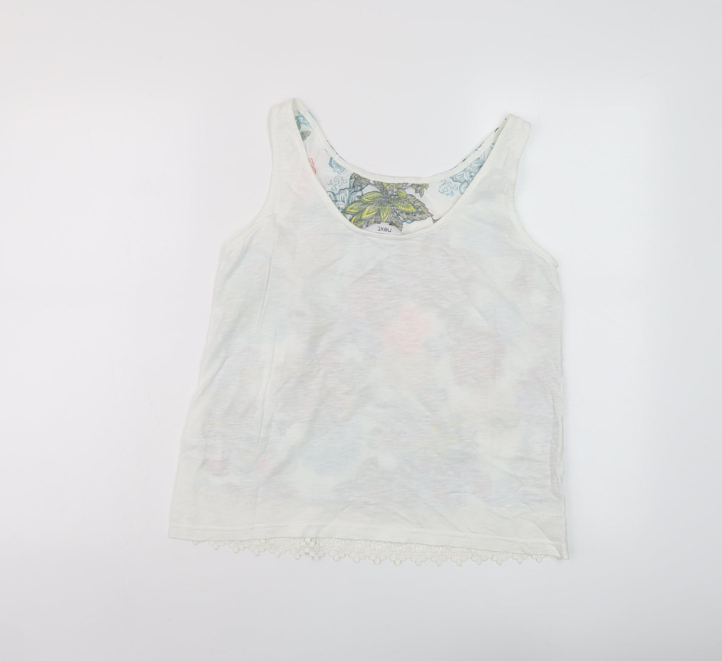 Nexyt Womens Multicoloured Geometric Cotton Basic Tank Size 8 Round Neck