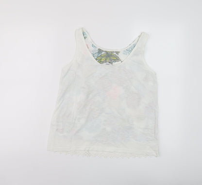 Next Womens Multicoloured Geometric Cotton Basic Tank Size 8 Round Neck