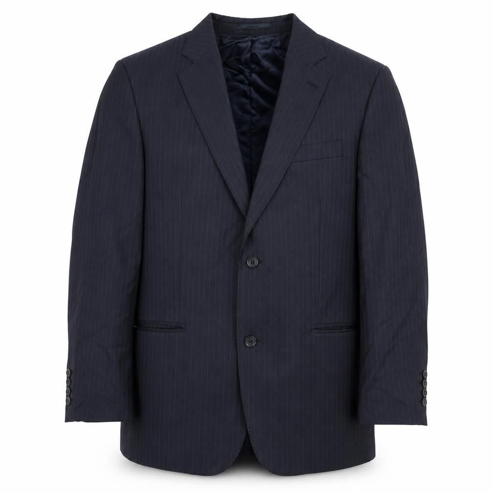 Lanificio Cerruti Mens Blue Striped Wool Jacket Suit Jacket Size 40 Regular