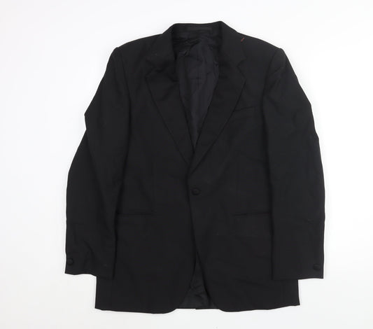 Hornes Mens Black Polyester Jacket Suit Jacket Size 36 Regular