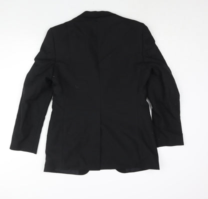 Hornes Mens Black Polyester Jacket Suit Jacket Size 36 Regular